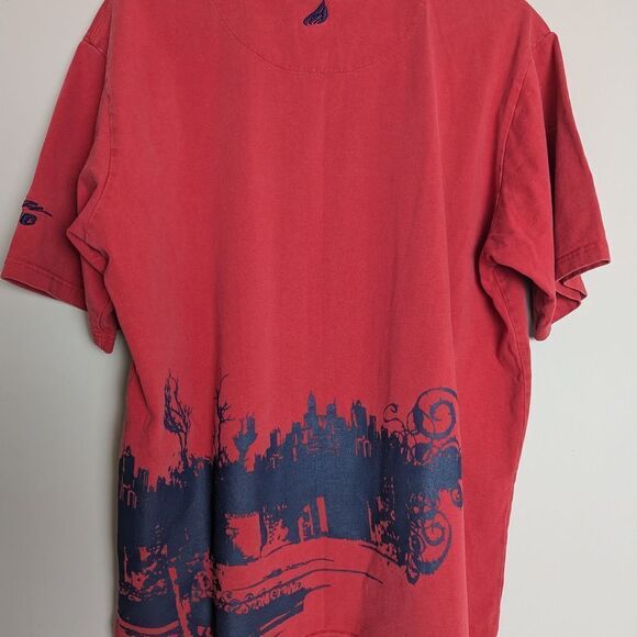 Vintage Johnny Blaze T-Shirt XL Red Black NYC Graphic Wrap Front to Back 90s Sty - Picture 8 of 12
